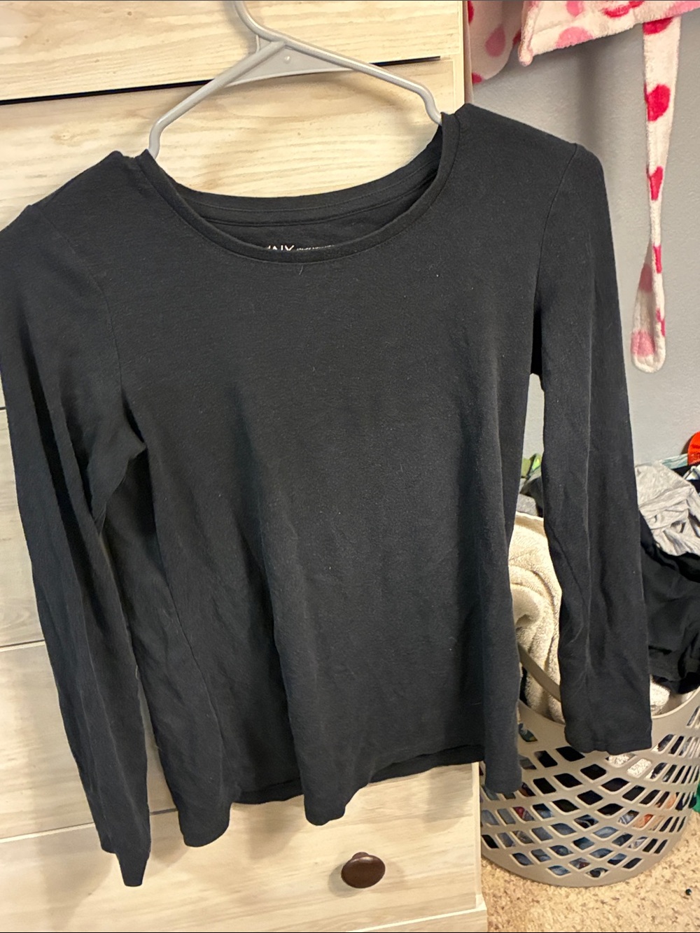 Classic Black Long-Sleeve Scoop Neck Top